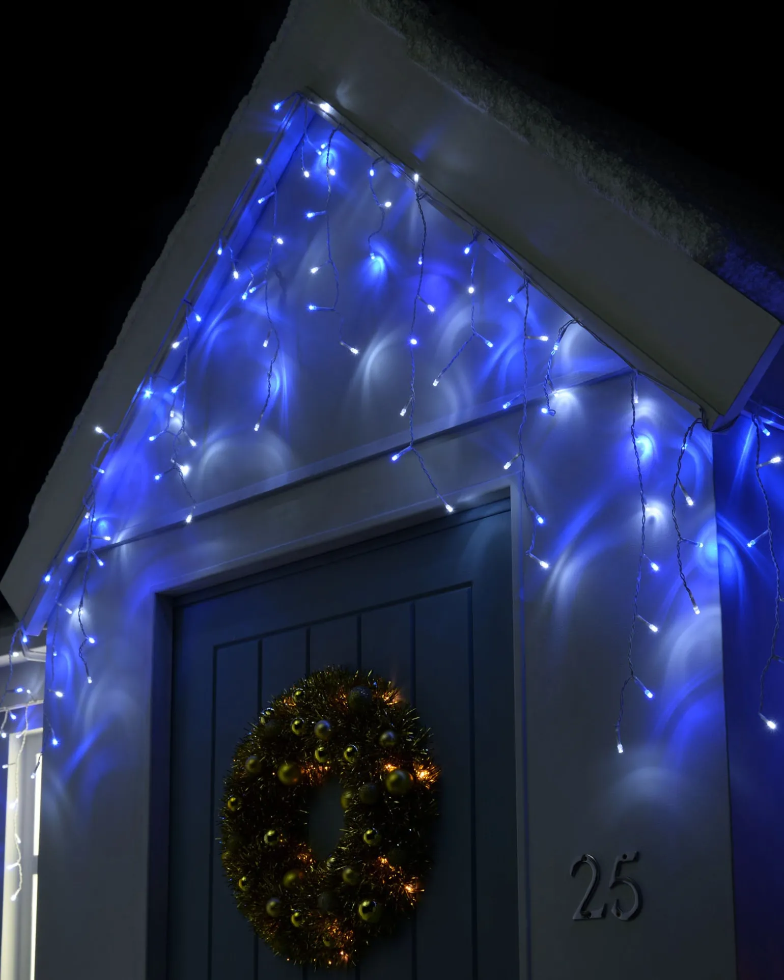 360 Icicle LED Light String, Blue/White, 8.8 M