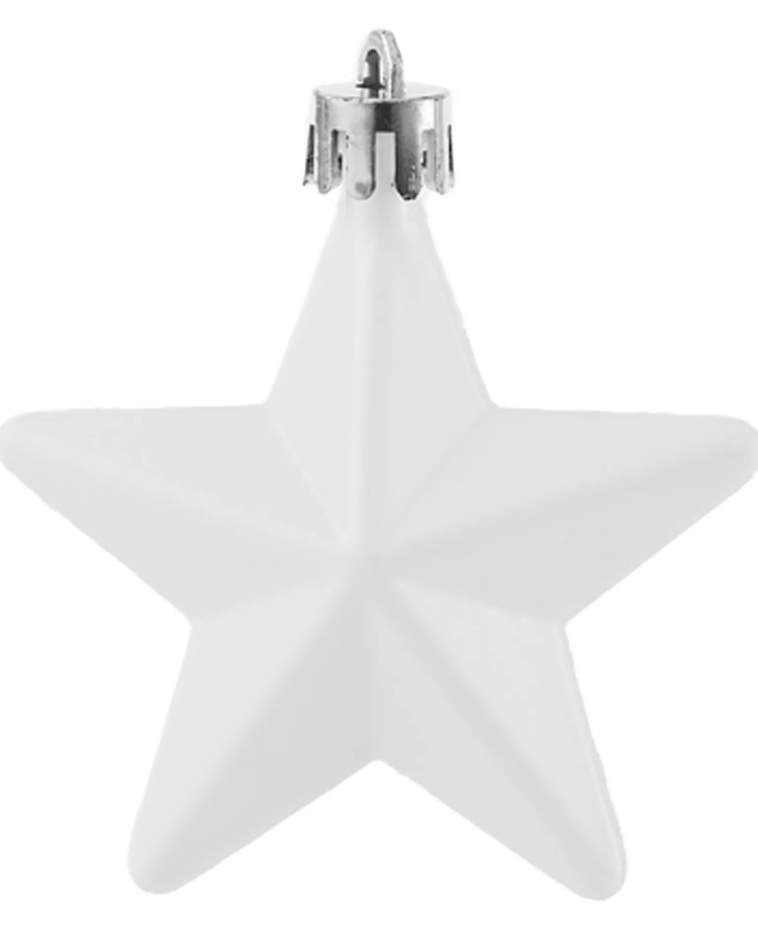 6 Pack Of Hanging Stars, White, 7.5 Cm