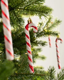 6 Pack Of Shatterproof Candy Canes, Red, 13 Cm