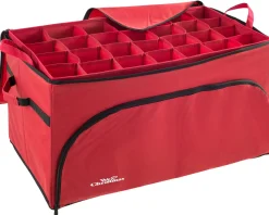 72 Piece Decoration And Ornament Storage Box, Red, 38 Cm