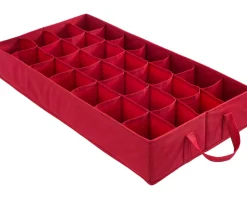 72 Piece Decoration And Ornament Storage Box, Red, 38 Cm