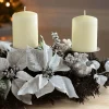 3 Pillar Decorated Candle Holder, Black/Silver