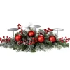 3 Pillar Decorated Candle Holder, Frosted