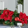 3 Pillar Decorated Garland Candle Holder, Red, 76 Cm