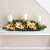 3 Pillar Decorated Garland Candle Holder, Copper, 76 Cm