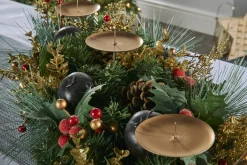 3 Pillar Decorated Garland Candle Holder, 76 Cm