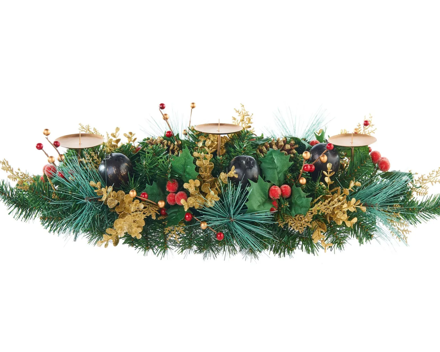 3 Pillar Decorated Garland Candle Holder, 76 Cm