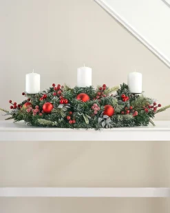 3 Pillar Decorated Garland Candle Holder, 76 Cm
