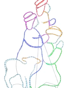 3 Wise Men Neon Rope Light Silhouette, 121 Cm