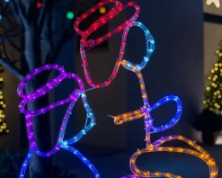 3 Wise Men Neon Rope Light Silhouette, 121 Cm