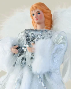 Angel Christmas Tree Topper, White, 25 Cm