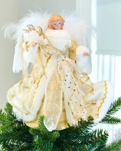 Angel Christmas Tree Topper, Gold, 25 Cm