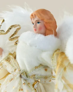 Angel Christmas Tree Topper, Gold, 25 Cm
