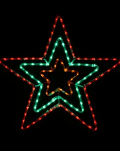 Animated Flashing Star Rope Light Silhouette, 72 Cm