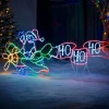 Animated Flying Santa Rope Light Silhouette, 190 Cm