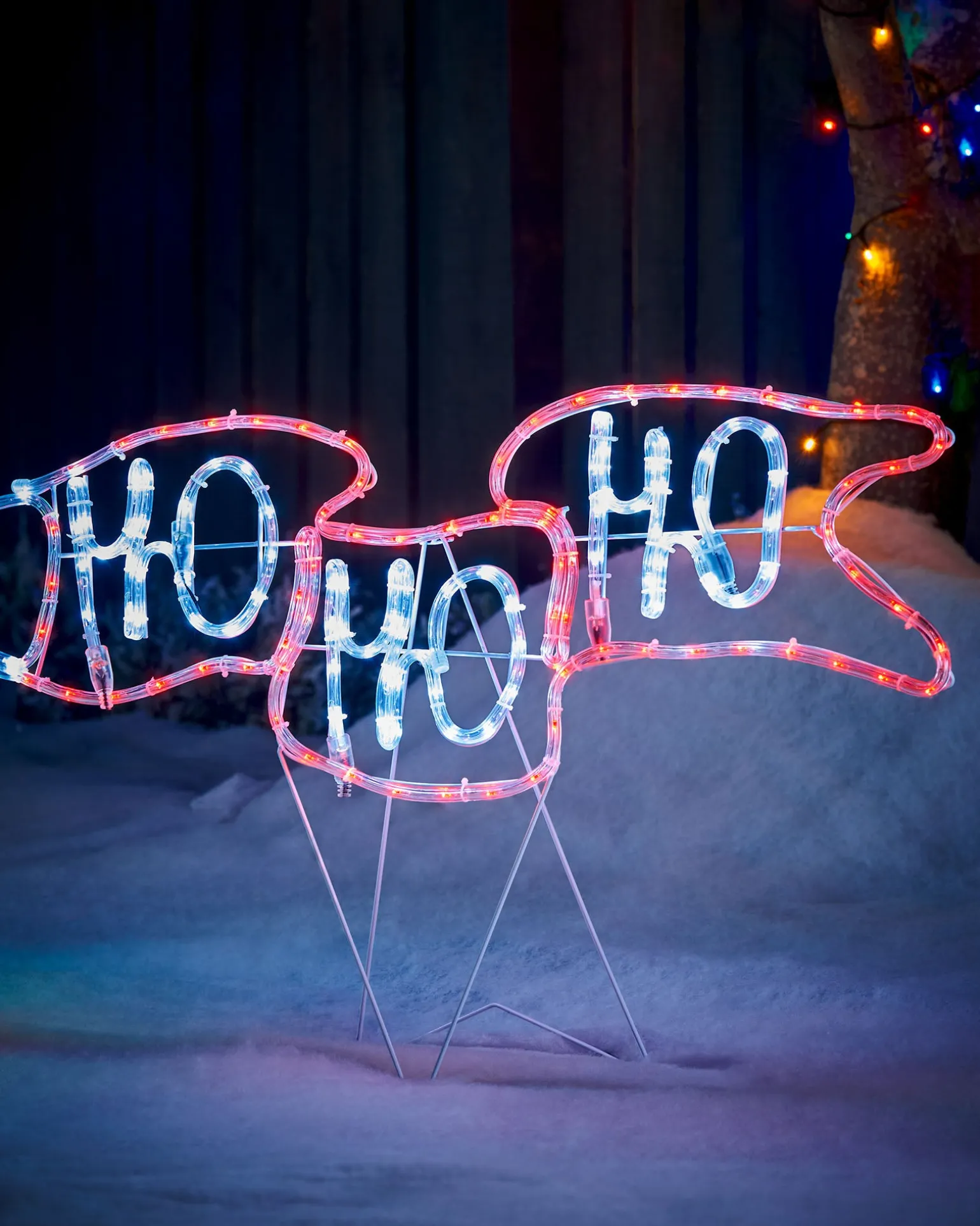 Animated Flying Santa Rope Light Silhouette, 190 Cm