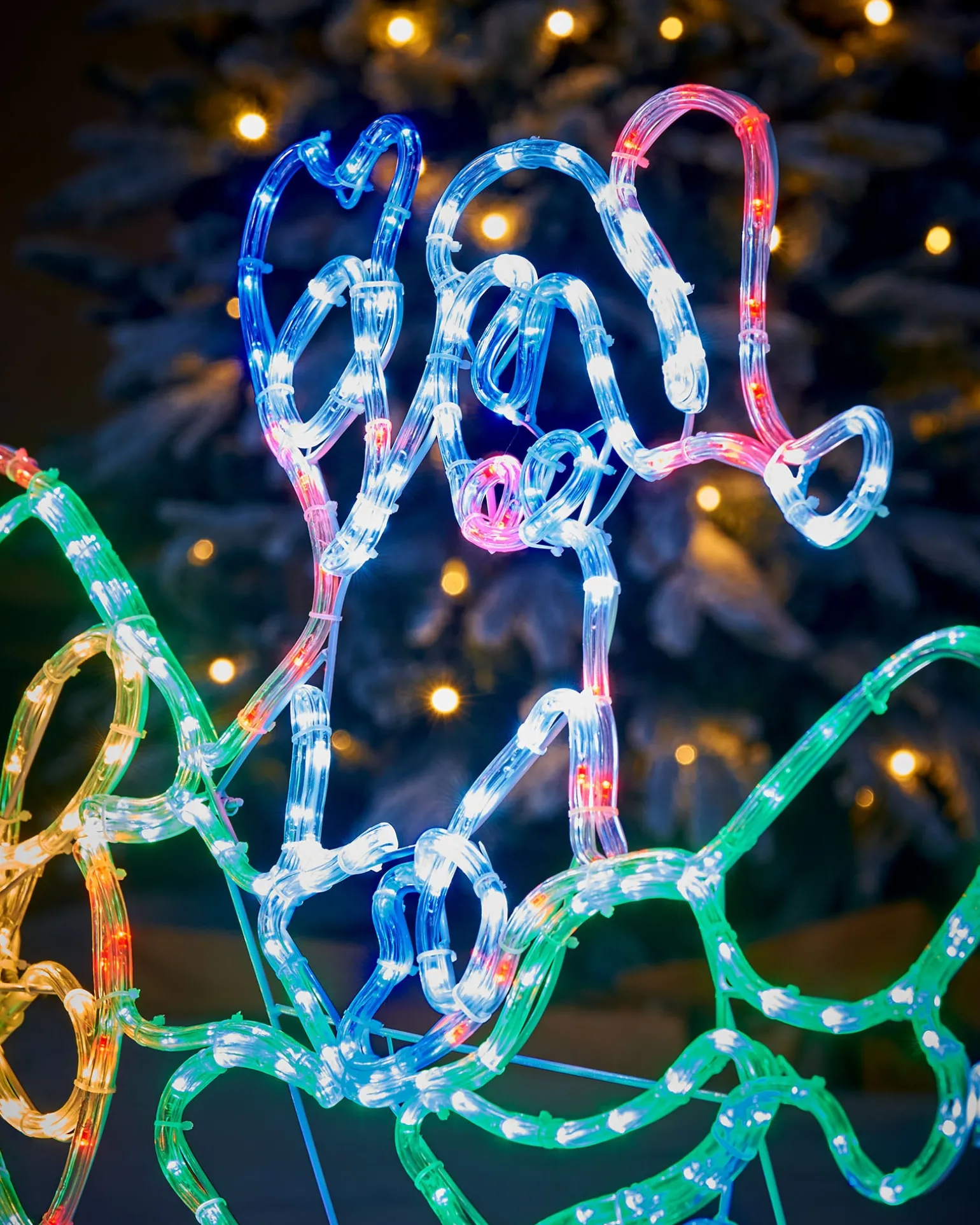 Animated Flying Santa Rope Light Silhouette, 190 Cm