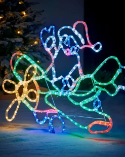 Animated Flying Santa Rope Light Silhouette, 190 Cm
