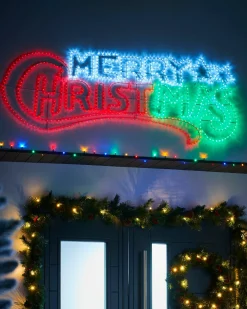 Animated Merry Christmas Rope Light Silhouette, 185 Cm