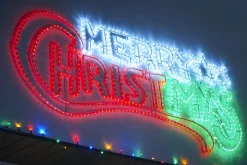 Animated Merry Christmas Rope Light Silhouette, 185 Cm