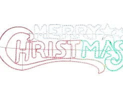 Animated Merry Christmas Rope Light Silhouette, 185 Cm