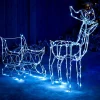 Animated Multi-Function Reindeer And Sleigh Silhouette, 80 Cm