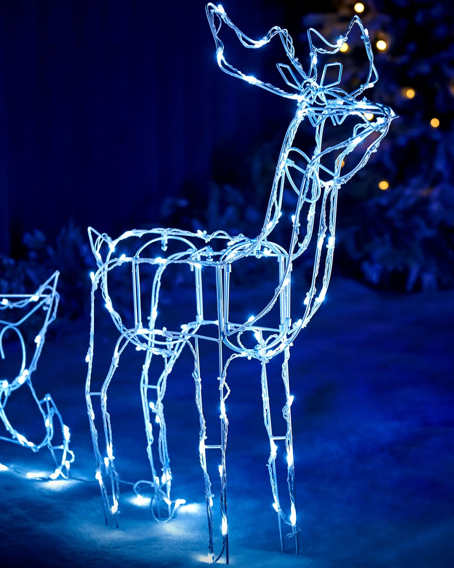 Animated Multi-Function Reindeer And Sleigh Silhouette, 80 Cm