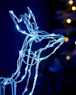 Animated Multi-Function Reindeer And Sleigh Silhouette, 80 Cm
