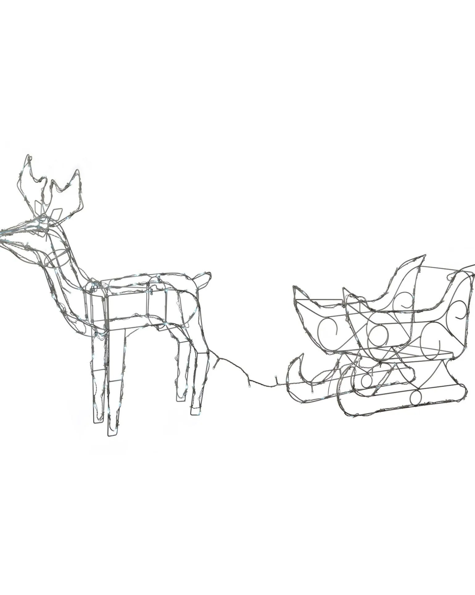 Animated Multi-Function Reindeer And Sleigh Silhouette, 80 Cm