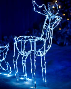 Animated Multi-Function Reindeer And Sleigh Silhouette, 80 Cm