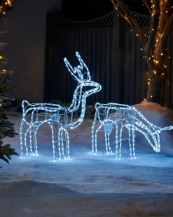 Animated Reindeer Family Silhouette, 88 Cm