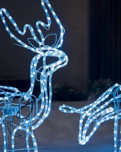Animated Reindeer Family Silhouette, 88 Cm