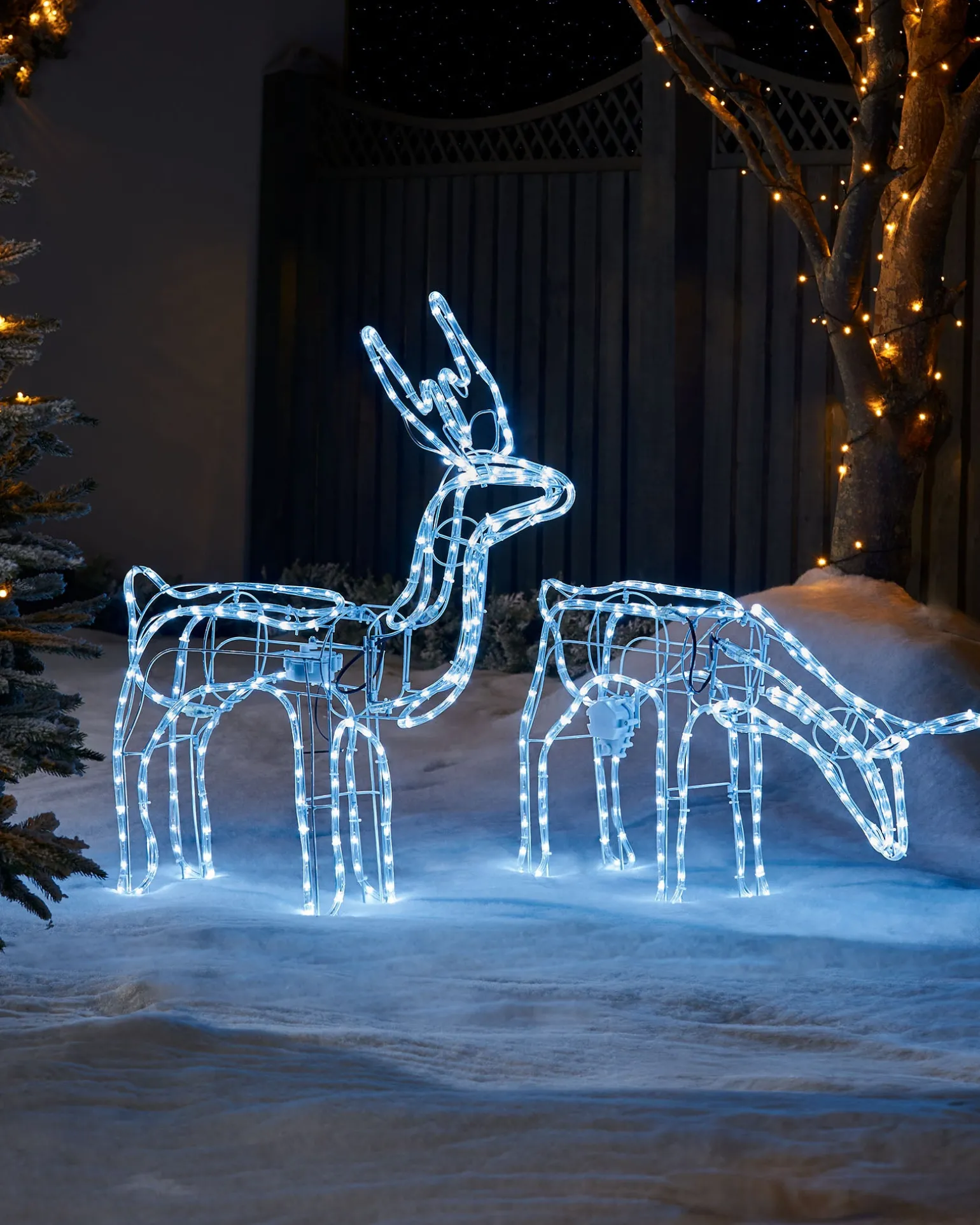 Animated Reindeer Family Silhouette, 88 Cm