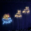 Animated Reindeer With Santa Sleigh Rope Light Silhouette, 1 M