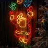 Animated Santa And Presents Rope Light Silhouette, 114 Cm