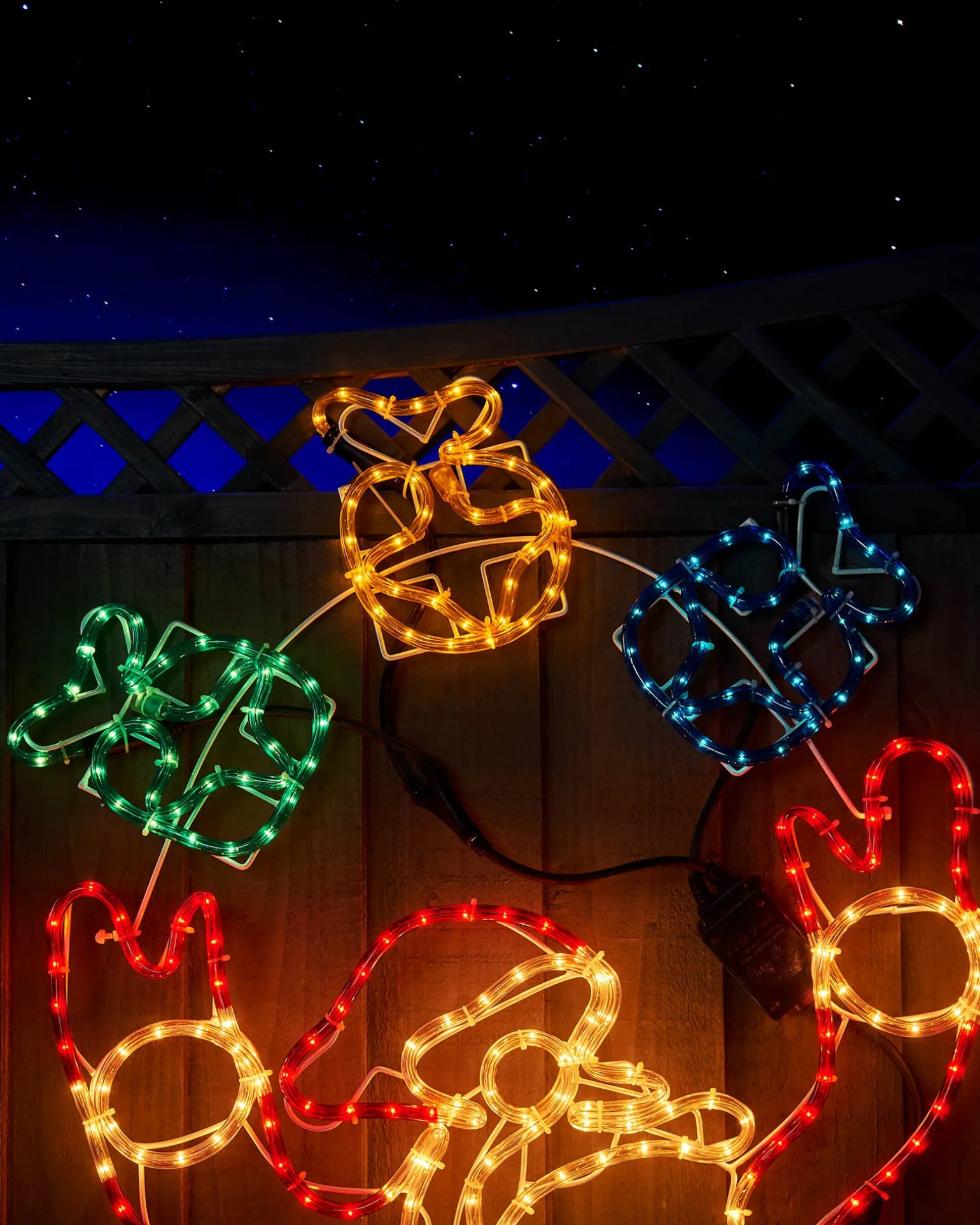 Animated Santa And Presents Rope Light Silhouette, 114 Cm