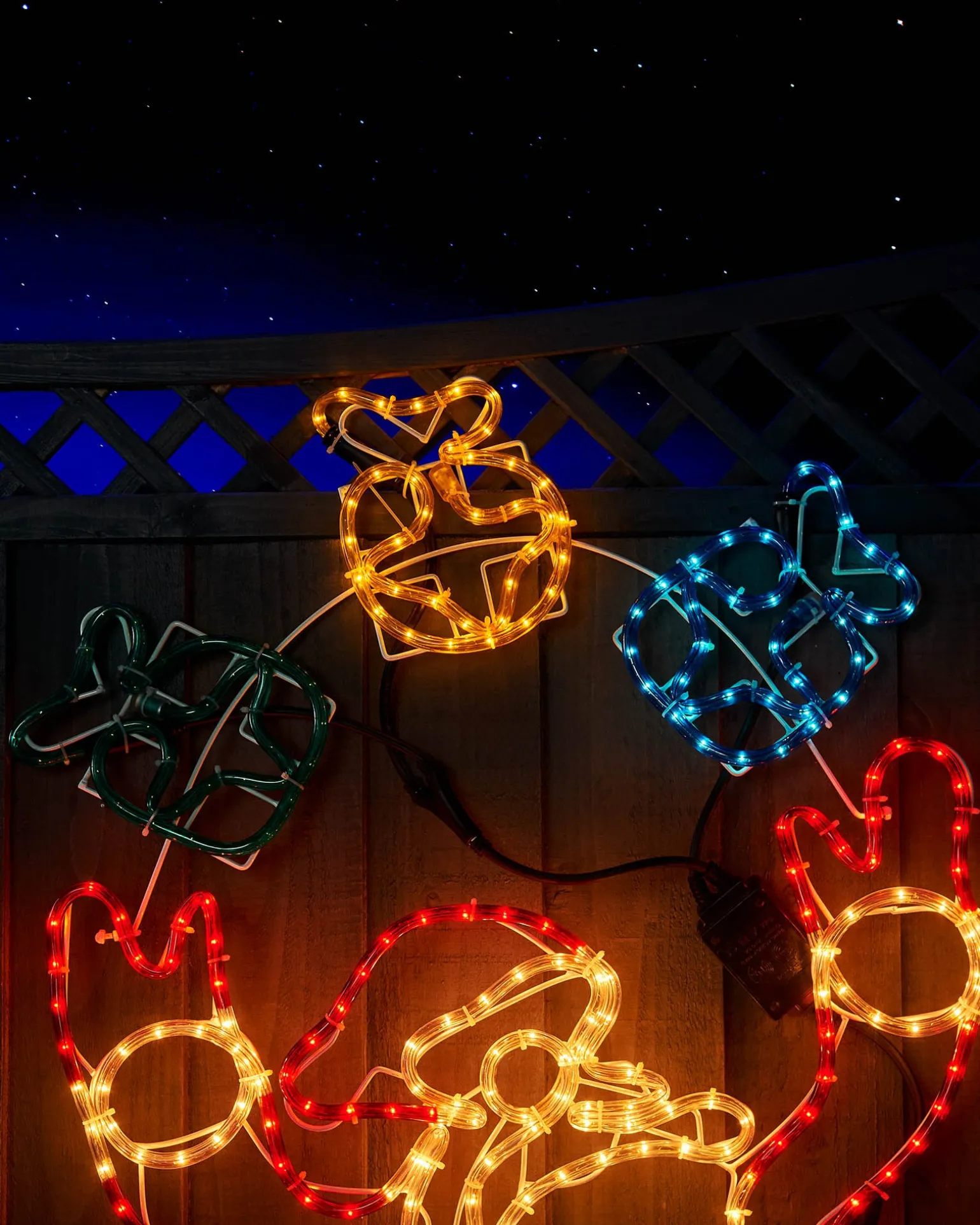 Animated Santa And Presents Rope Light Silhouette, 114 Cm