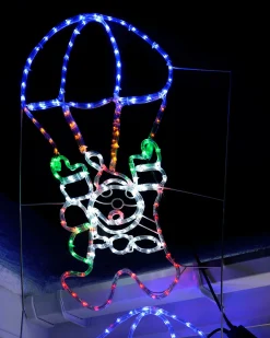 Animated Santa Parachute Rope Light Silhouette, 183 Cm