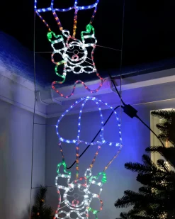 Animated Santa Parachute Rope Light Silhouette, 183 Cm
