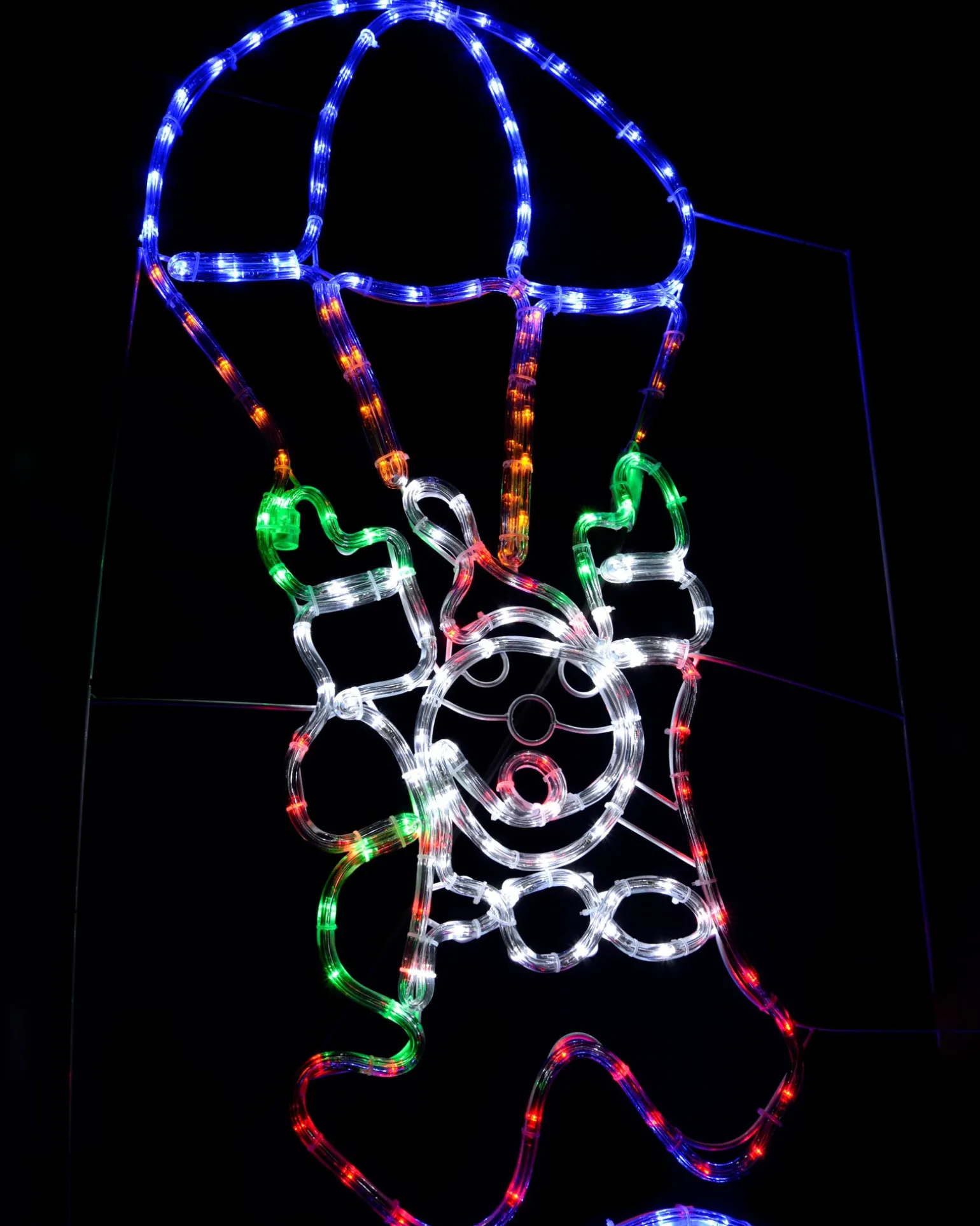 Animated Santa Parachute Rope Light Silhouette, 183 Cm