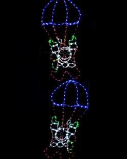 Animated Santa Parachute Rope Light Silhouette, 183 Cm