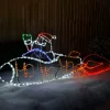 Animated Santa Rocket Rope Light Silhouette, 170 Cm