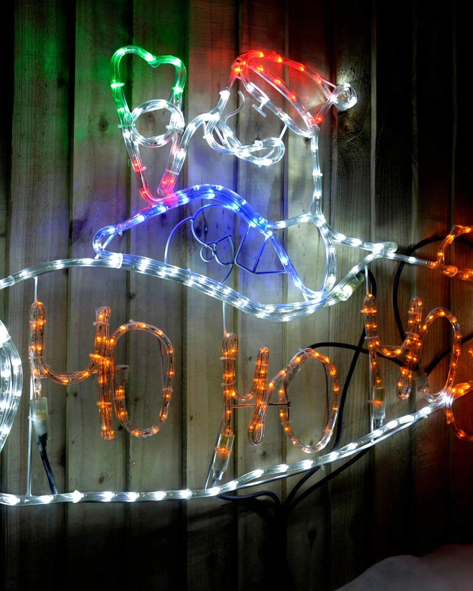 Animated Santa Rocket Rope Light Silhouette, 170 Cm