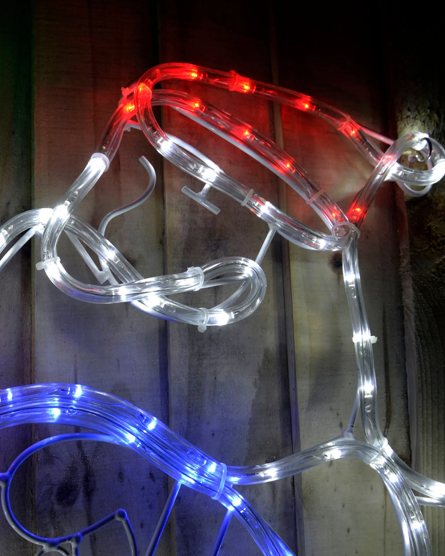 Animated Santa Rocket Rope Light Silhouette, 170 Cm