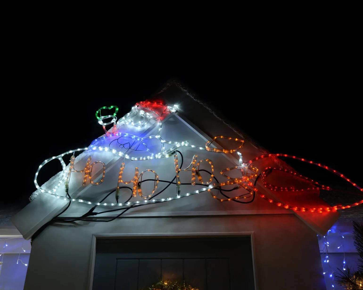 Animated Santa Rocket Rope Light Silhouette, 170 Cm