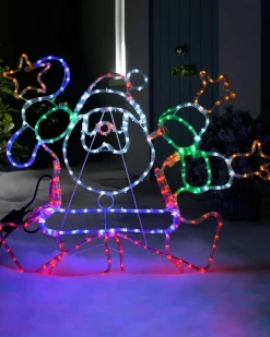 Animated Santa Rope Light Silhouette, 90 Cm