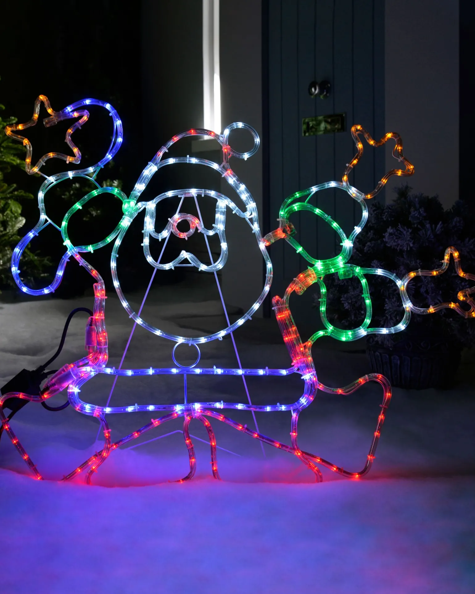 Animated Santa Rope Light Silhouette, 90 Cm