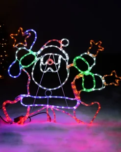 Animated Santa Rope Light Silhouette, 90 Cm