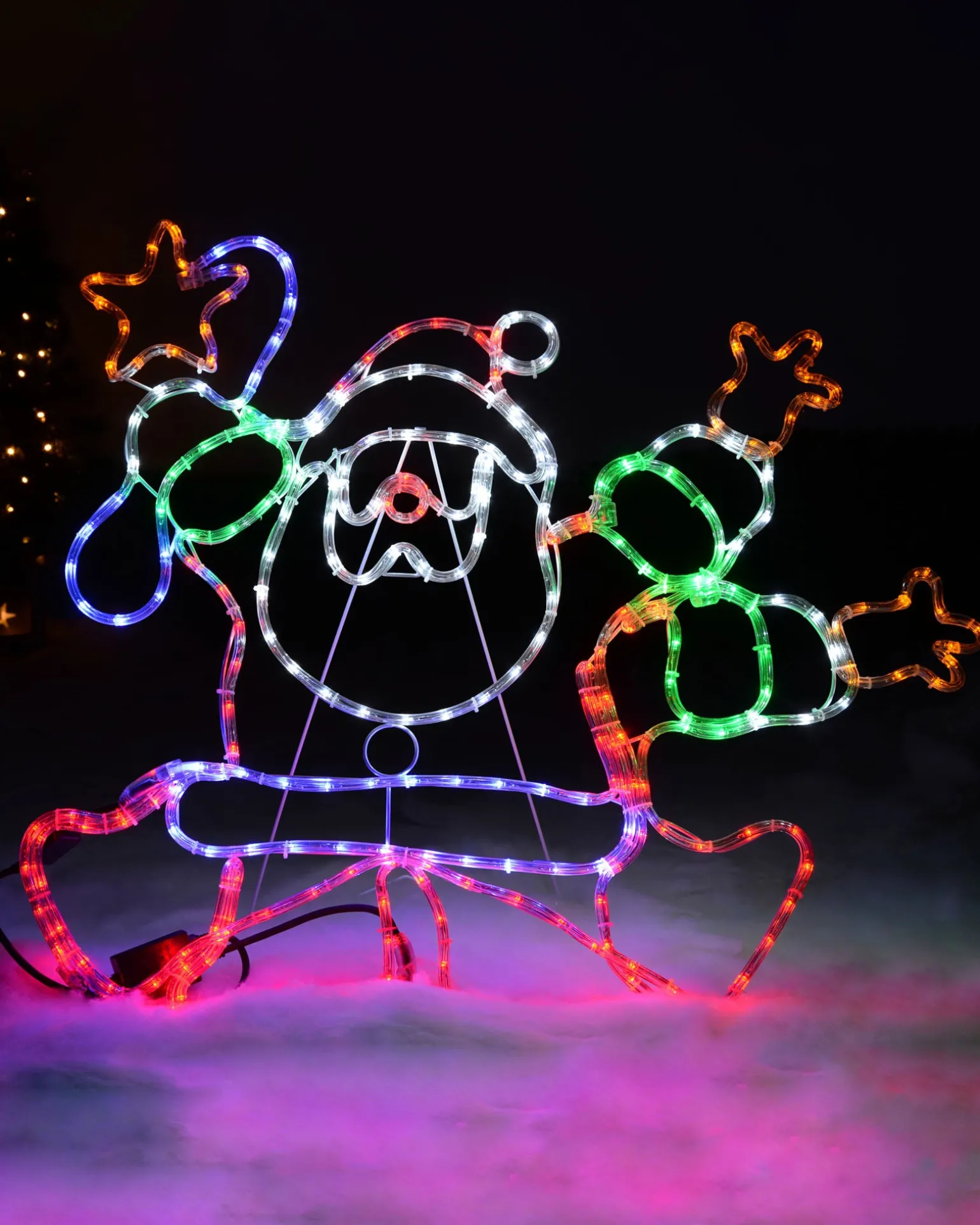 Animated Santa Rope Light Silhouette, 90 Cm