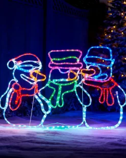 Animated Snowman Rope Light Silhouette, 105 Cm